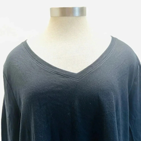 NWT SO GOODS FOR LIFE Juniors Long Sleeve Pullover V-Neck Black Shirt Size XXL - Picture 2 of 10
